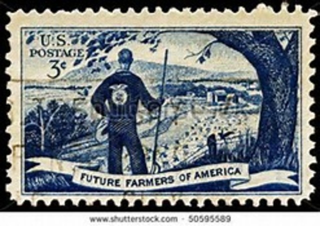 The U.S. Post Office Department issued a special stamp to celebrate the 25th anniversary of FFA.
