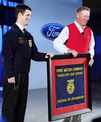 National FFA Foundation receives first $1 million contribution from the Ford Motor Company.