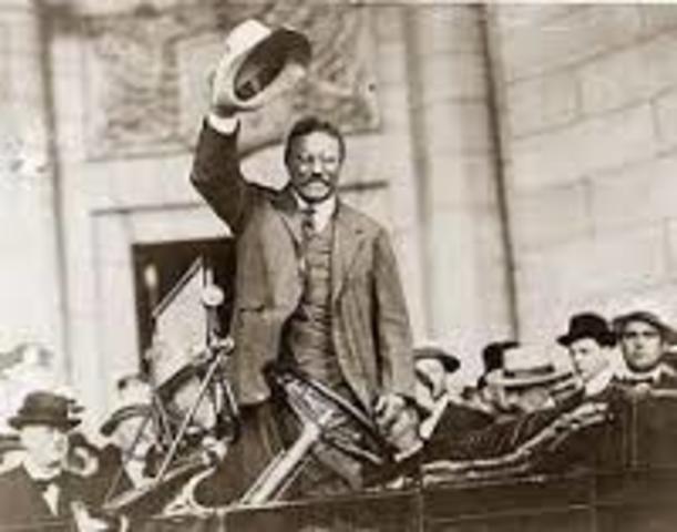 Theodore Roosevelt becomes president