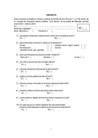 Encuestas de alimentación para desnutrición