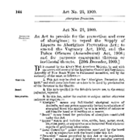 The Aboriginies Protection Act