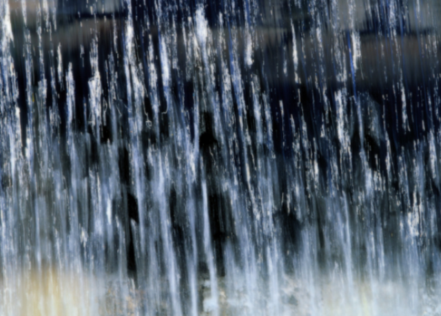 A breach in the weir from rainfall