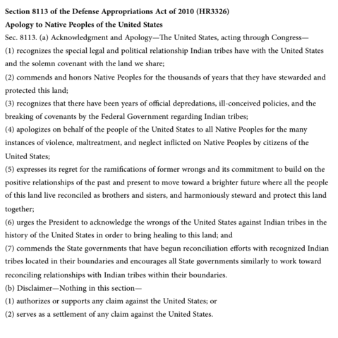 Apology to Native Americans