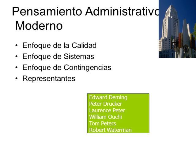 PENSAMIENTO ADMINISTRATIVO MODERNO
