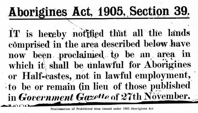 The Aborigines Act WA is passed