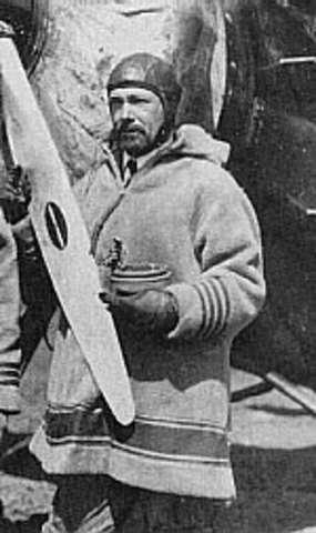 Aussie, flying in Antartica