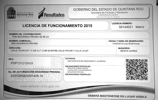 LICENCIA DE FUNCIONAMIENTO