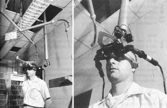 Ivan Sutherland and Bob Sproull create first VR "headset"