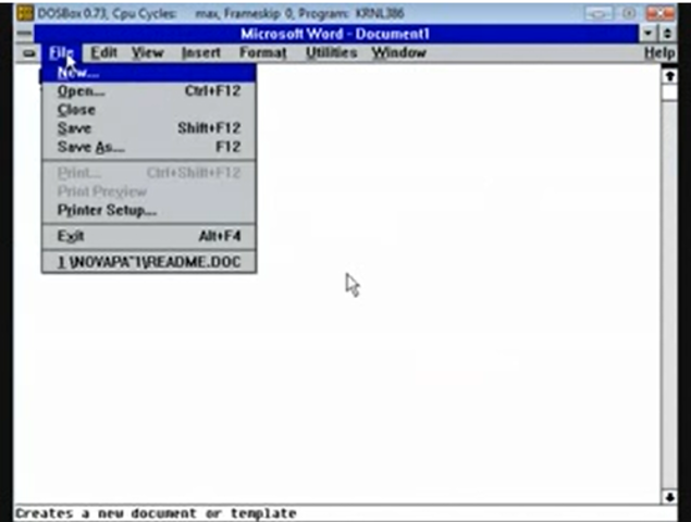 El primer Word no llegó a Windows
