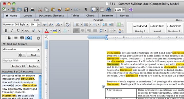Word 2011 para Mac OS X