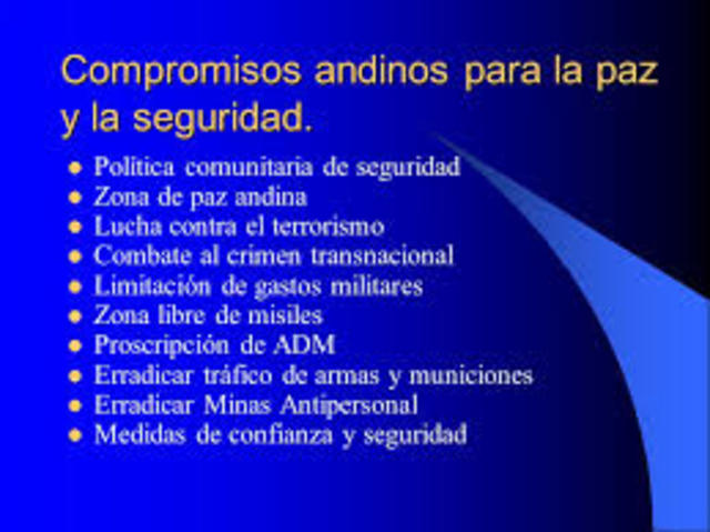 Los ministros de Relaciones Exteriores y de Defensa de la CAN aprueban la Carta Andina para la Paz y la Seguridad.