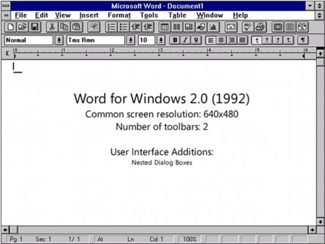Word 2.0 para Windows.