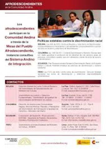 Se realiza la primera reunión de representantes de las comunidades afrodescendientes de la Comunidad Andina.