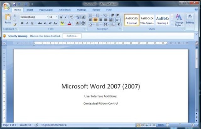 Word 2007 para Windows.