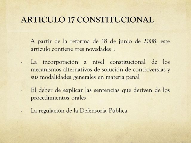 Reforma al artículo 17 Constitucional