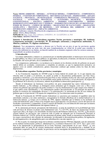 La  Reforma  Constitucional  de  1994  incorpora  la  Cláusula  Ambiental  en  su  Art.  41