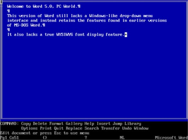 Word 5.0 MS-DOS