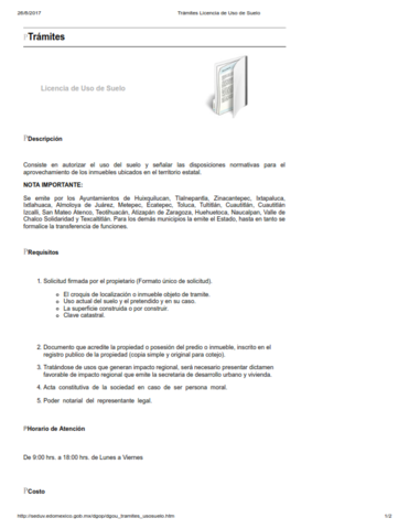 Solicitar permiso para el uso de suelo