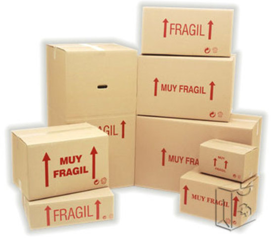 Primeras cajas de cartón impresas.