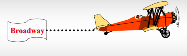 Publicidad mediante avionetas.