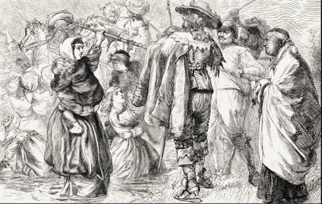 A divide happened between the Irish Catholicand the English Protestants