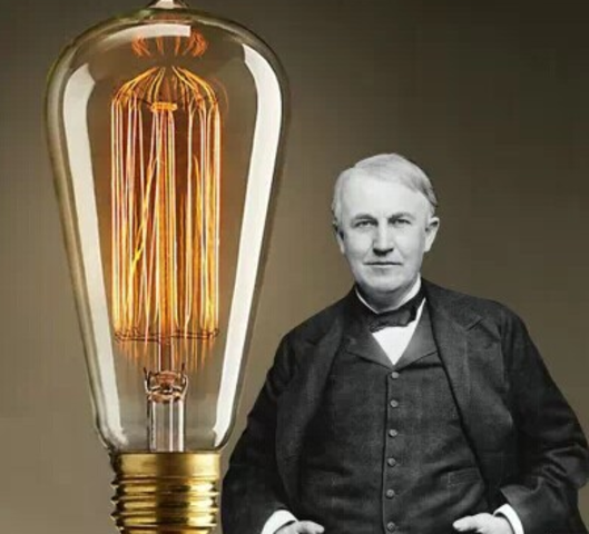 Thomas Alva Edison&nbsp;descubre en una lámpara de incandescencia