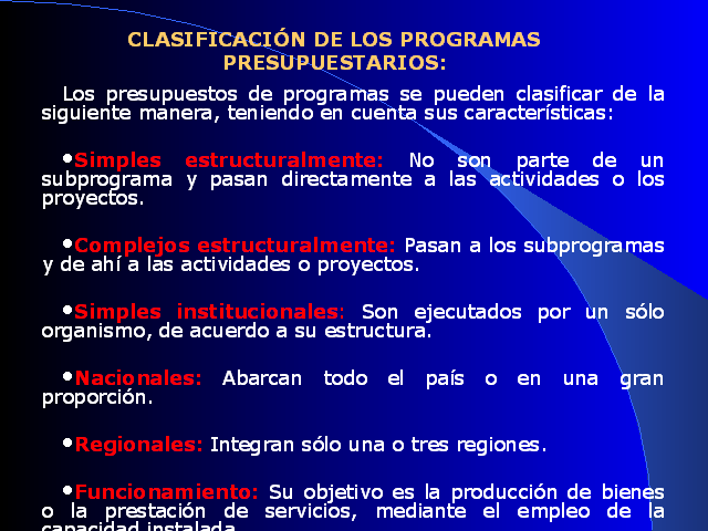 Programas porción Planeación y Presupuestos