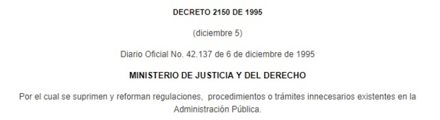 Decreto Ley 2150 de 1995
