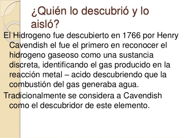 DESCUBRIMIENTO DEL HIDRÓGENO