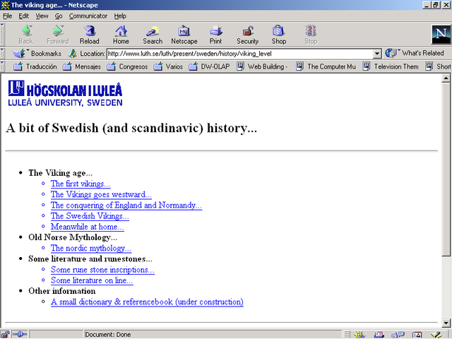 Primera Generación de los Sitios Web