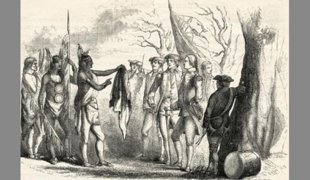 Oglethorpe lands at Yamacraw Bluff and meets Tomochichi