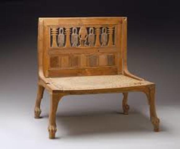 The first chair was invented by the  egiptions
