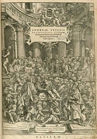 showing a public dissection being carried out by Vesalius himself.