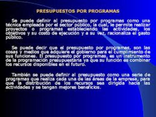 PRESUPUESTO POR PROGRAMAS