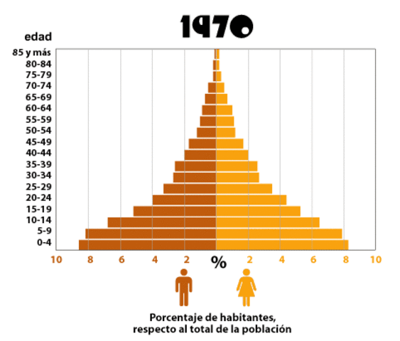 Hay más niños que adultos, casi no hay adultos mayores