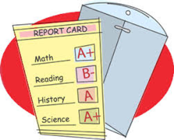 I will have all A's and B's  on my report cards.