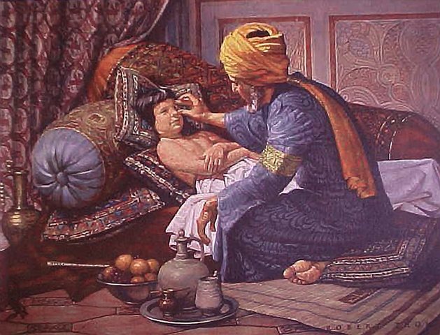 Rhazes descovers the differance between smallpox and measles