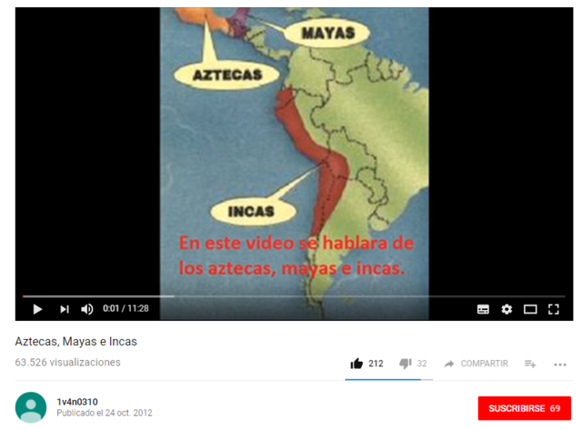 Vídeo de las Culturas Mayas, Aztecas e Incas.