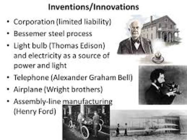 The invention of the electric light, telephone, and airplane