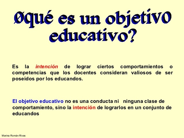 OBJETIVOS EDUCATIVOS