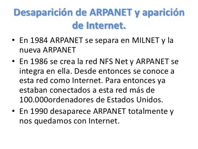 Internet reemplaza el APARNET