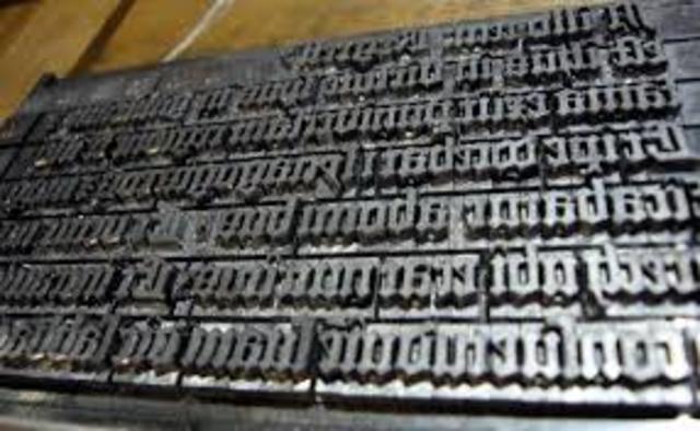 Imprenta con tipos móviles