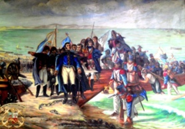 José de San Martin desembarca en Perú: