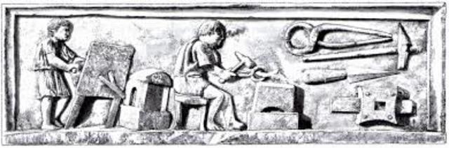 "Herreros en pequeños centros agrícolas"