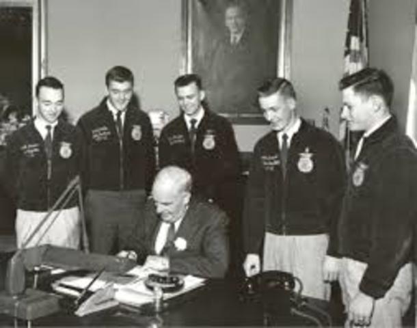 1950- FFA receive a Federal Charter from Congress