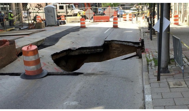 Sewer Main Collapse In Mount Vernon on Centre
