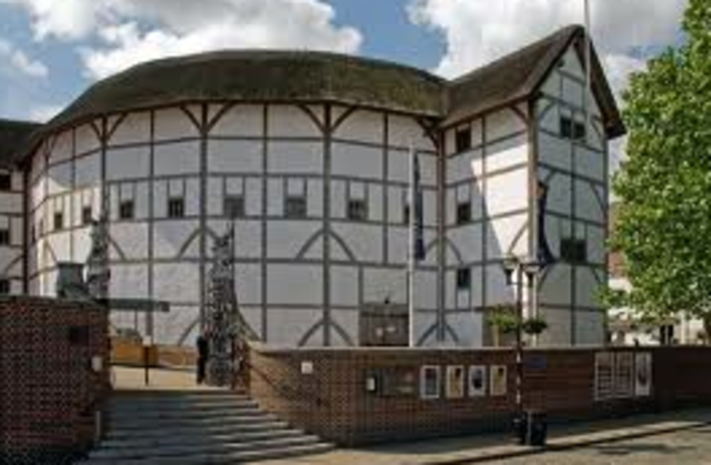 Globe theatre burns down