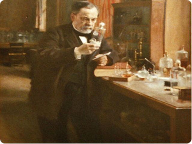 Luis Pasteur introduce la esterilización por calor del vino y la leche (pasteurización)