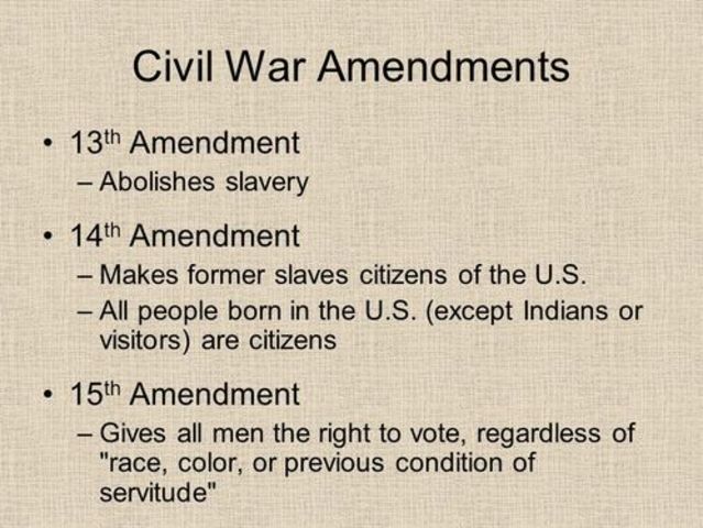 13th, 14th, 15th Amendments