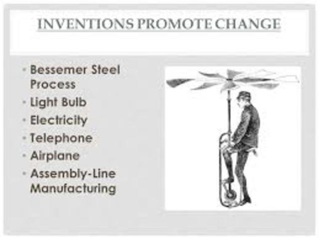 The invention of the electric light, telephone, and airplane